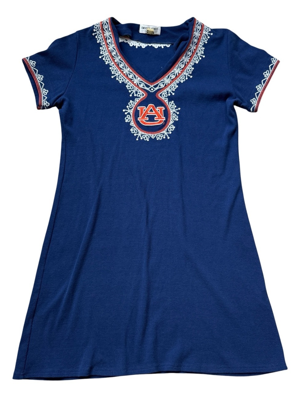 Emerson Street Auburn Tigers Embroidered Boho T-Shirt Dress Game Day Dress L